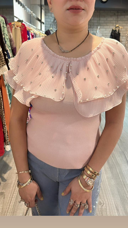 Peach Ruffle Top