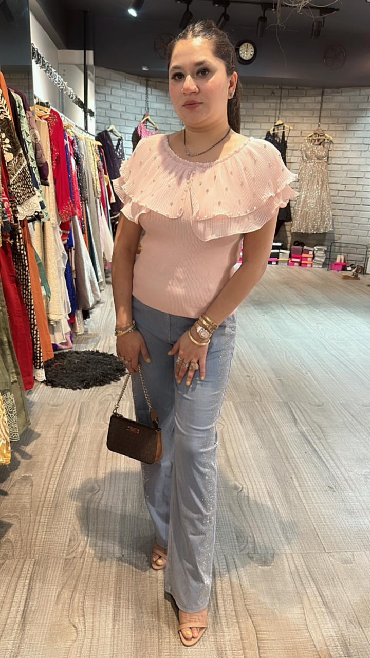 Peach Ruffle Top