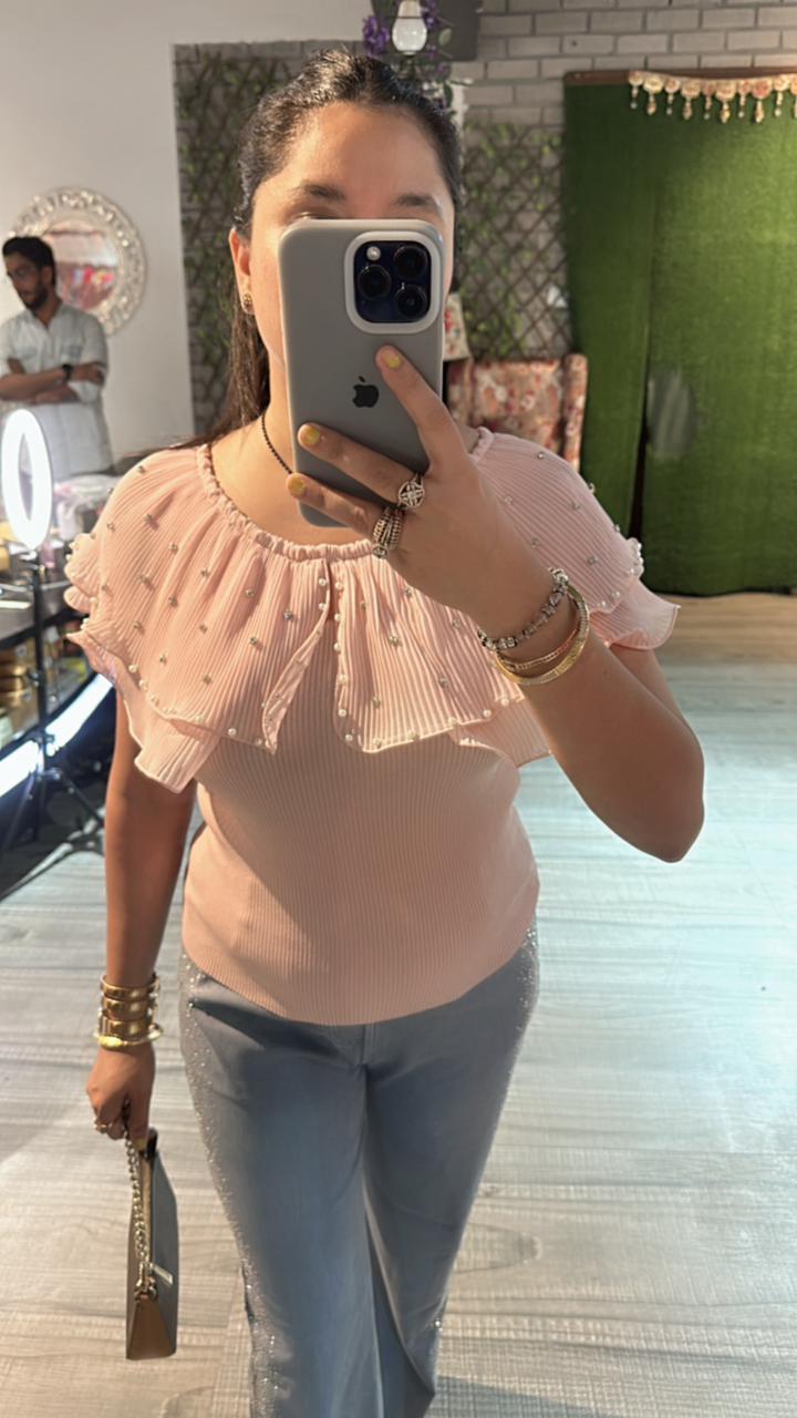 Peach Ruffle Top