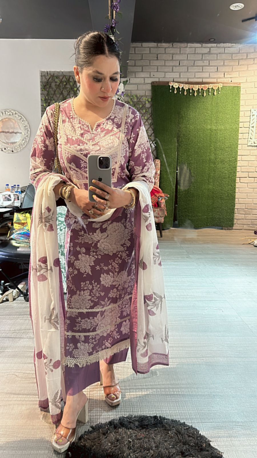 Eilora Lavander cotton print suit