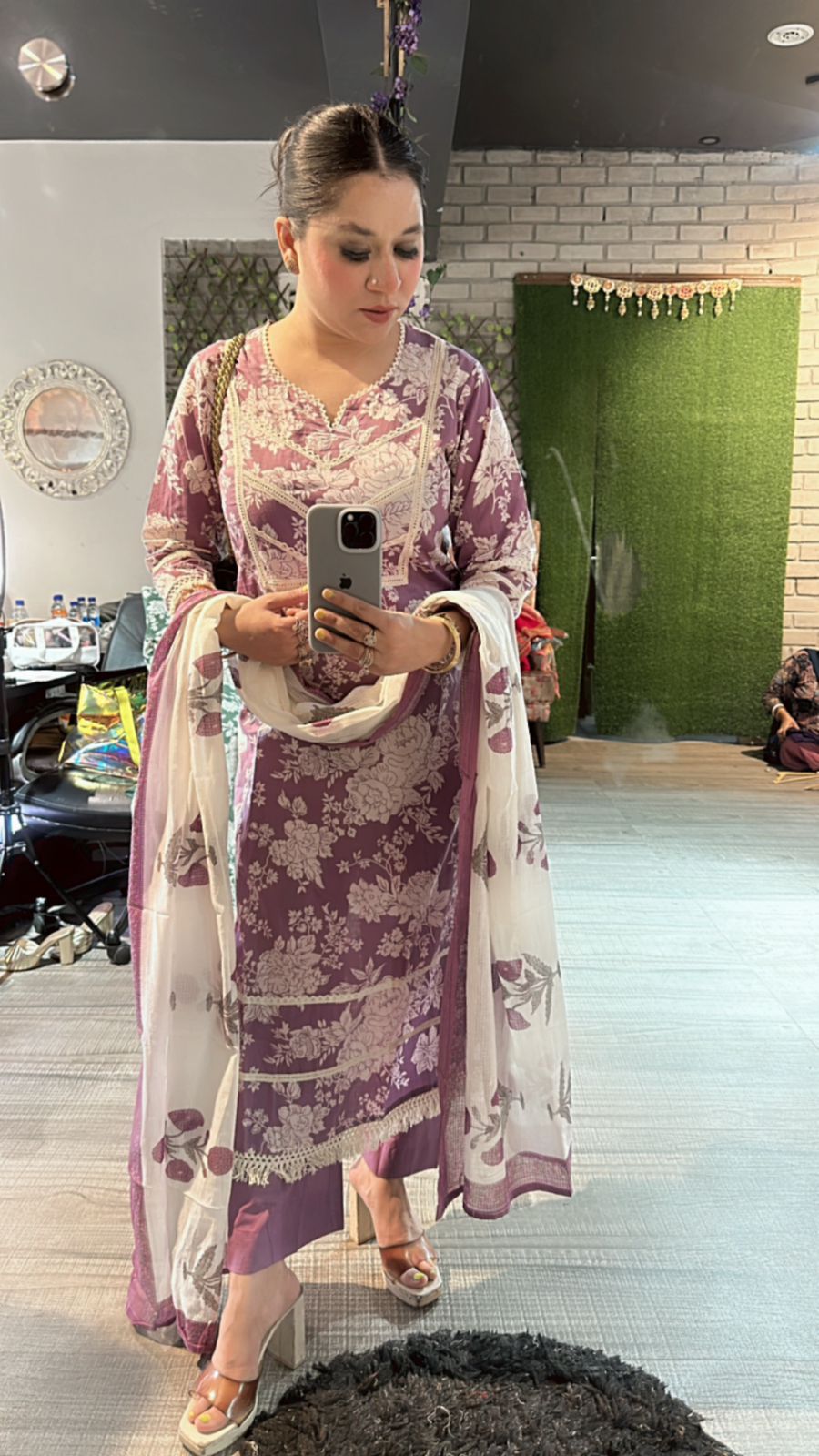 Eilora Lavander cotton print suit