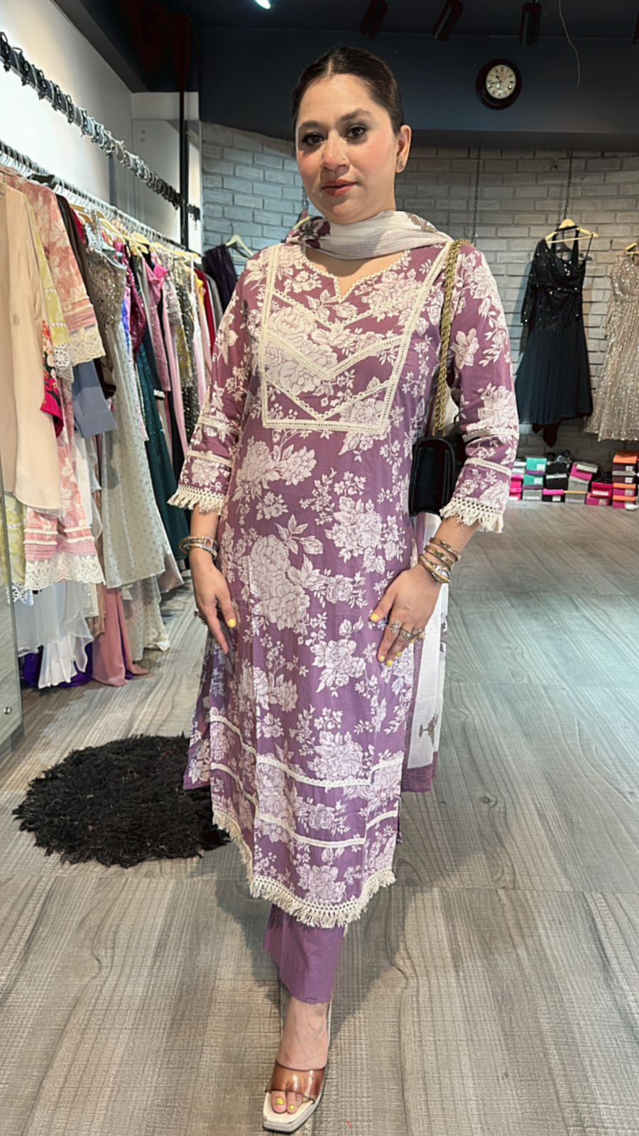 Eilora Lavander cotton print suit