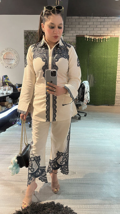 Chime ivory Blue cordset