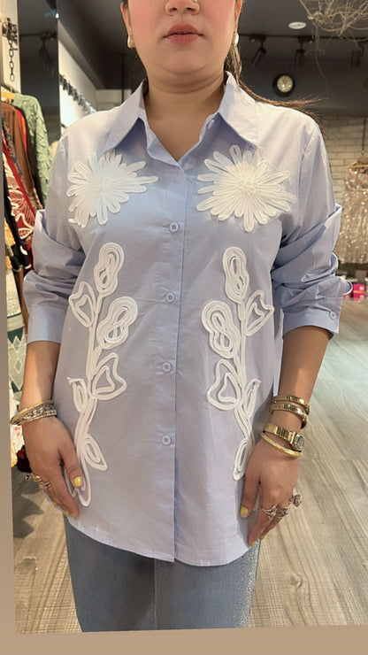 Labubu powder Blue Shirt