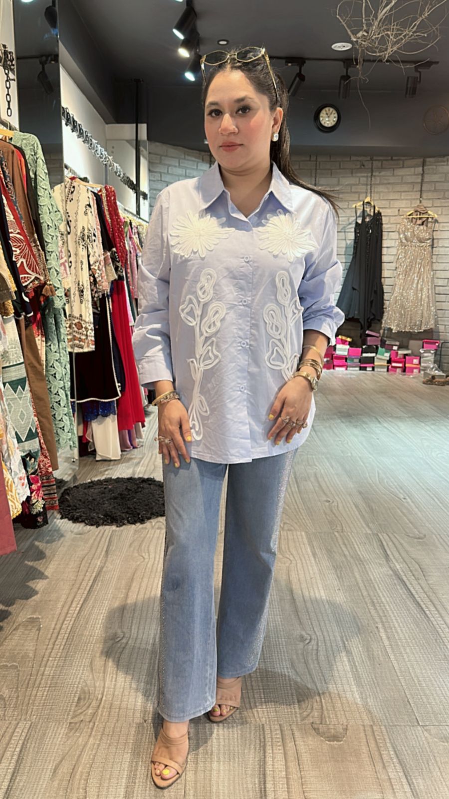 Labubu powder Blue Shirt