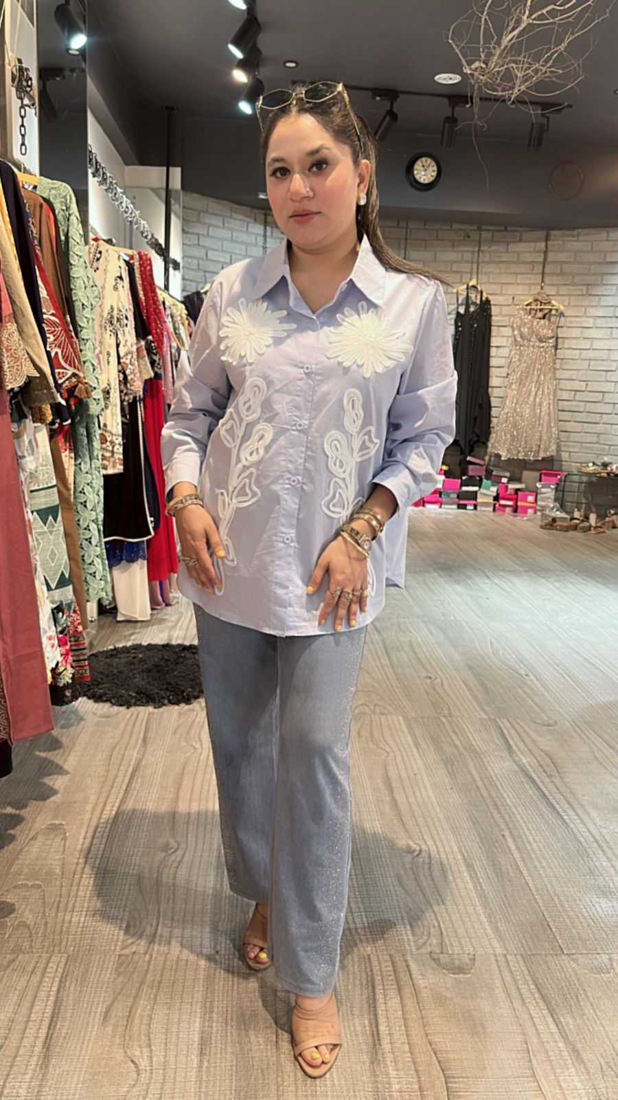 Labubu powder Blue Shirt