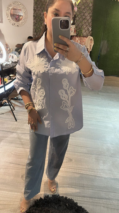 Labubu powder Blue Shirt