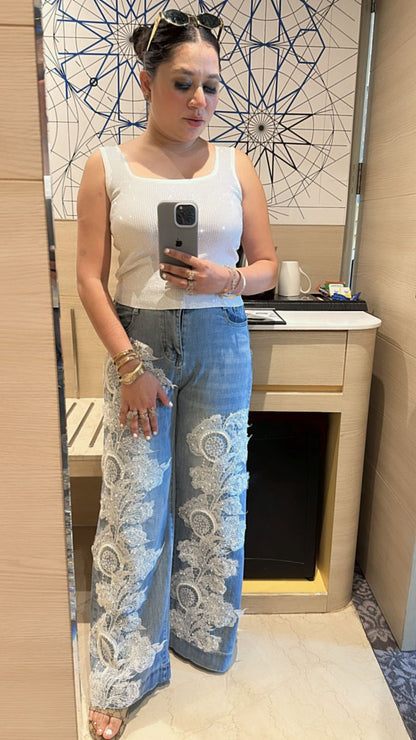 Lace Pearl wale Denim