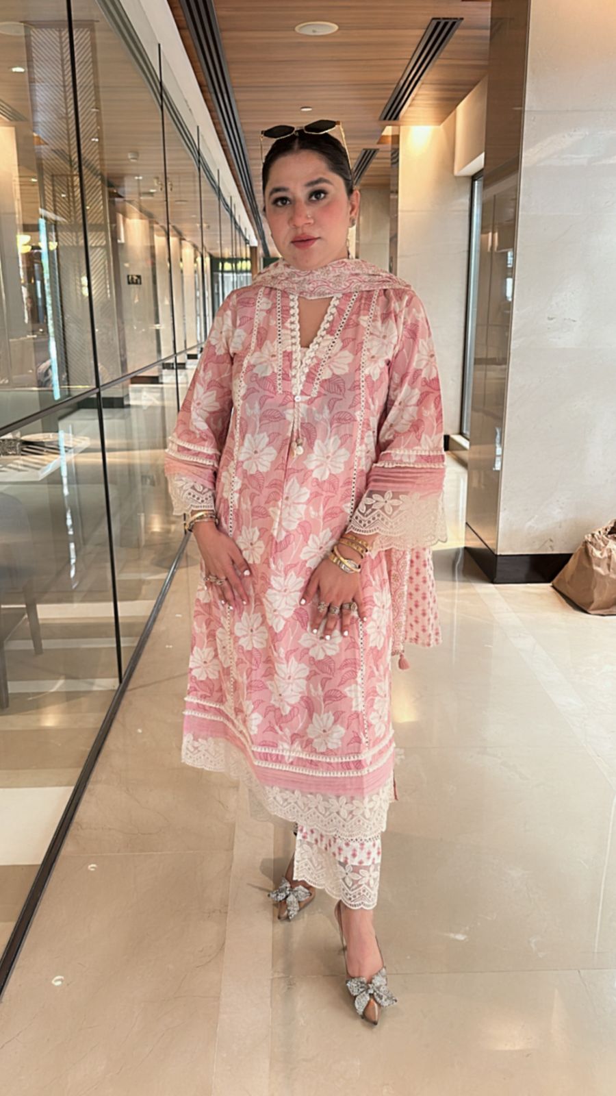 Vrindavan Floral Lace suit