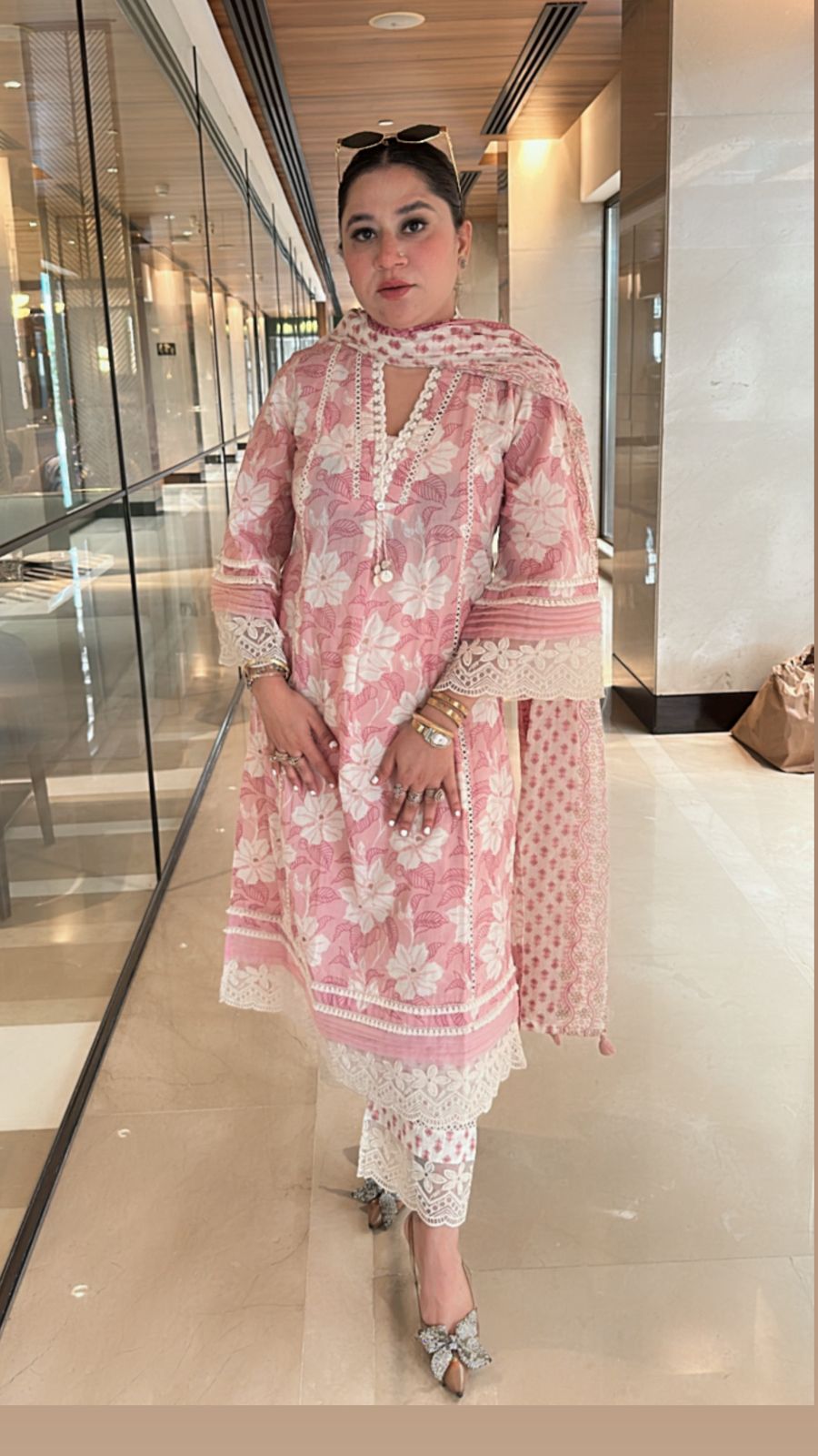 Vrindavan Floral Lace suit