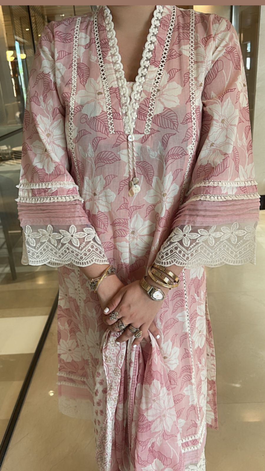 Vrindavan Floral Lace suit