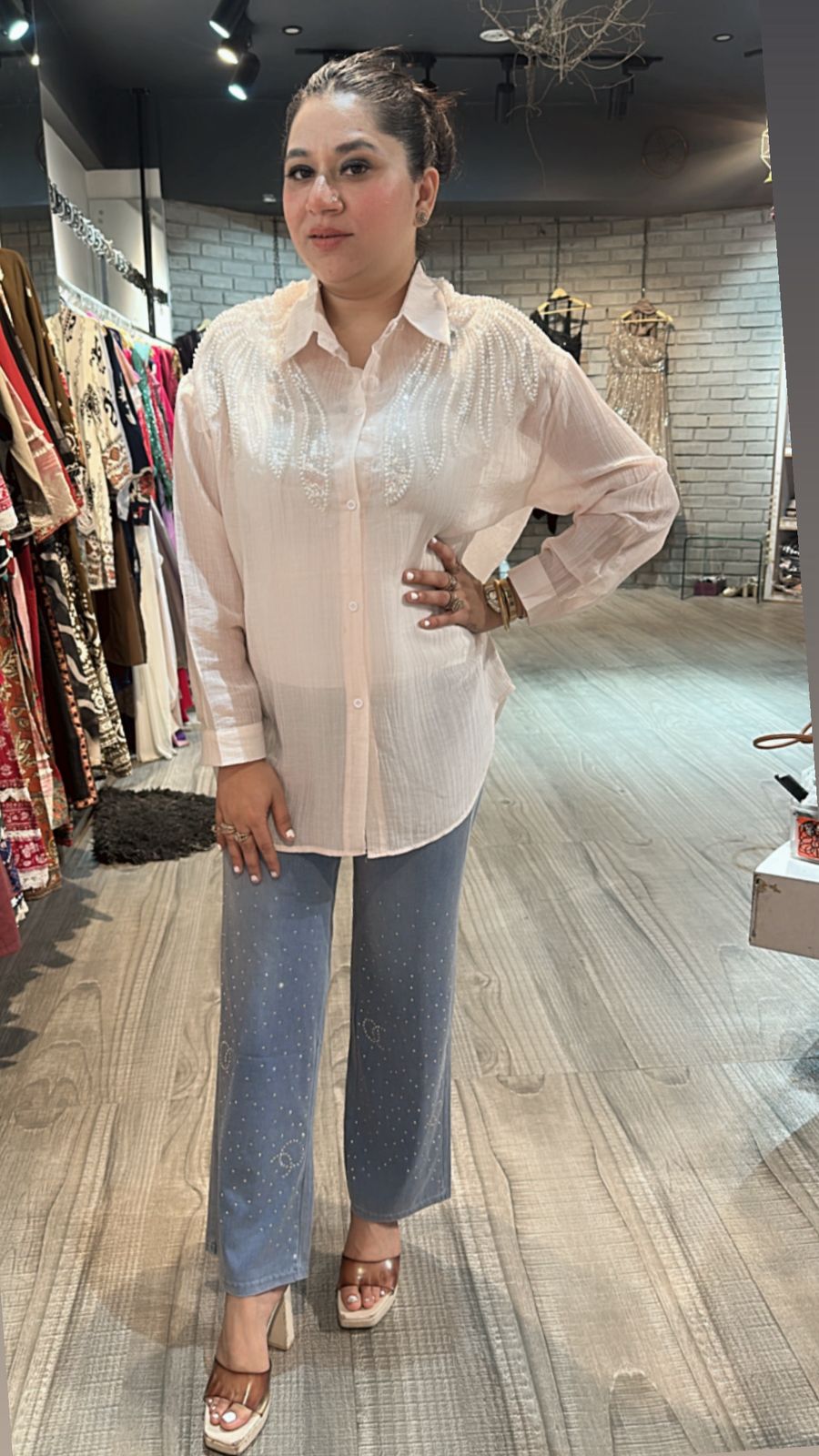Shimmer peach pearl Shirt