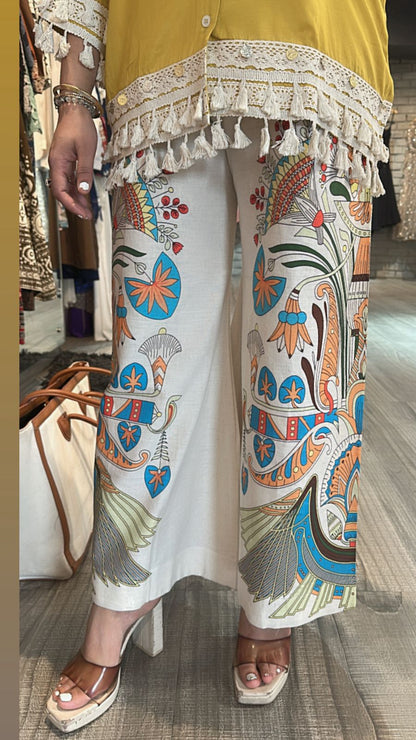 Jhilmil Mustard printed pants cordset