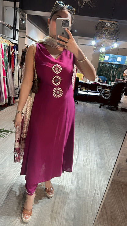 Zaral Magenta Pink Mirror suit