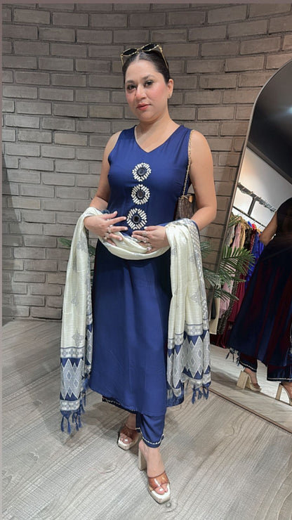 Zaral Royal Blue Mirror suit