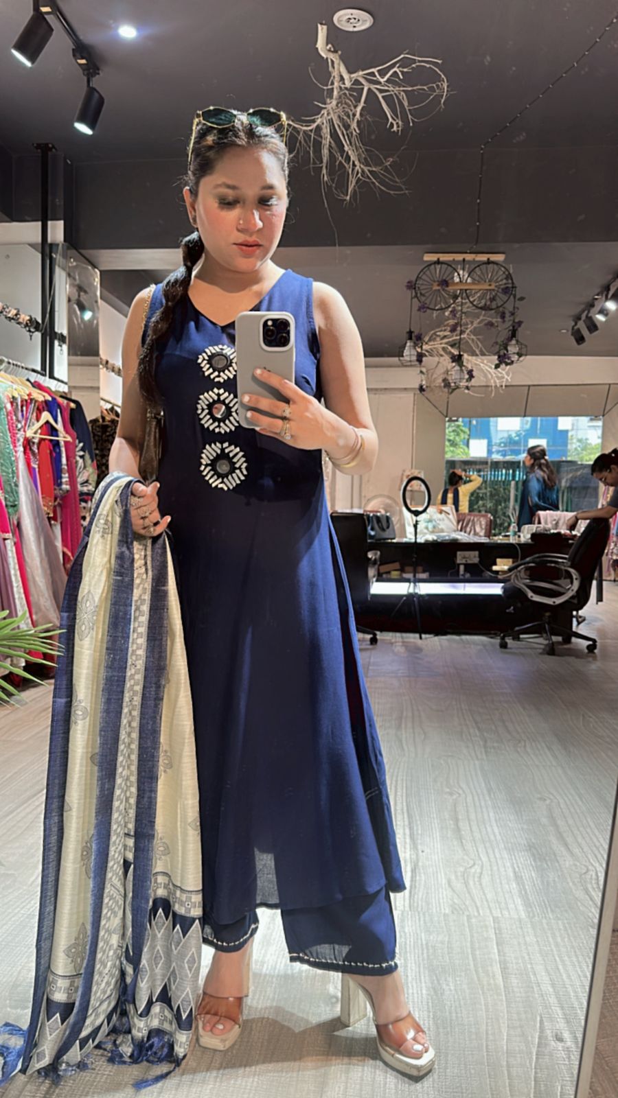 Zaral Royal Blue Mirror suit