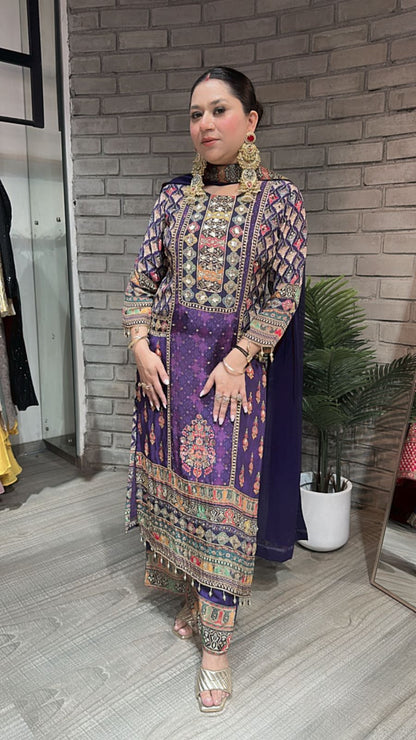 Jamun Digital print suit