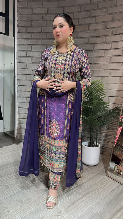 Jamun Digital print suit