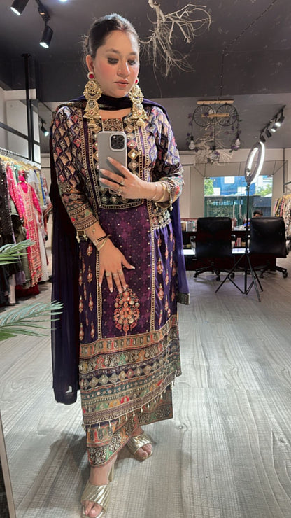 Jamun Digital print suit