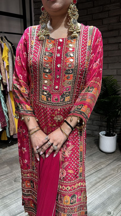 Raspberry Digital print suit