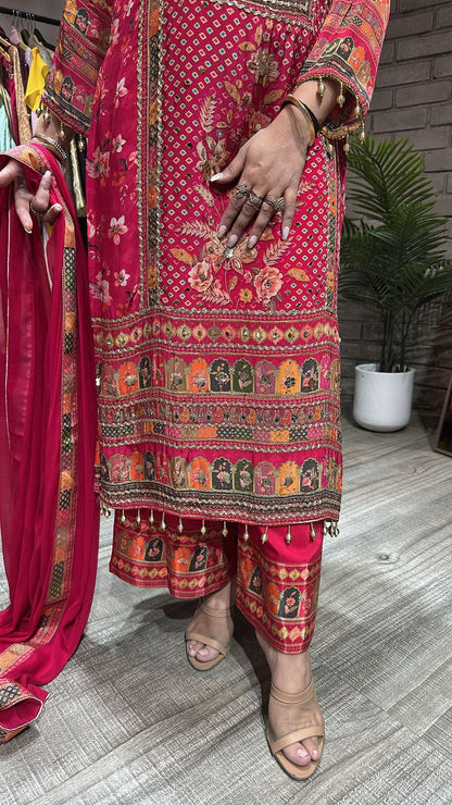 Raspberry Digital print suit