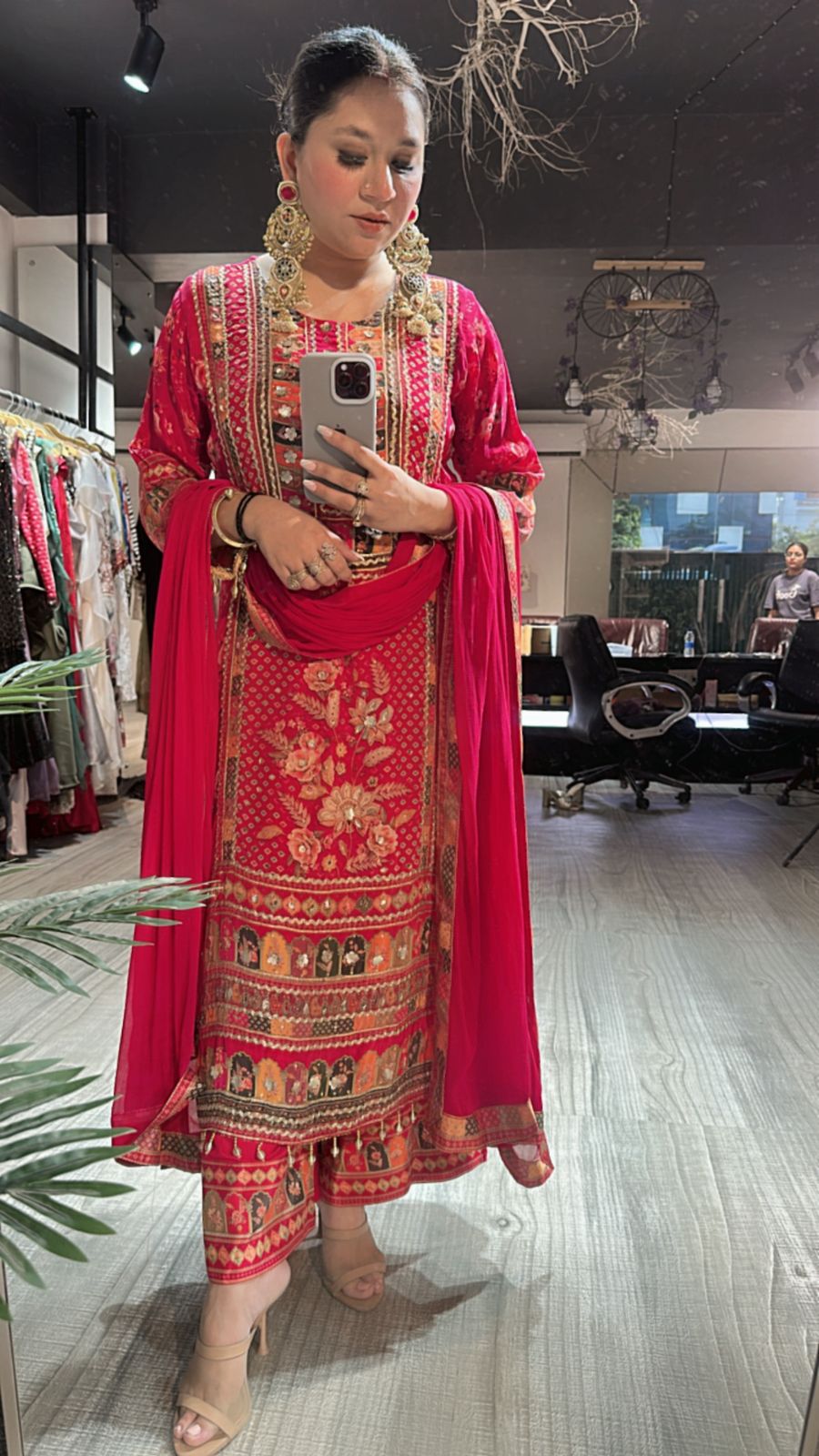 Raspberry Digital print suit