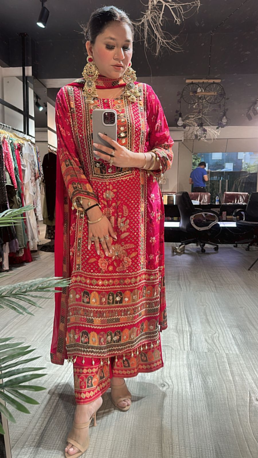 Raspberry Digital print suit