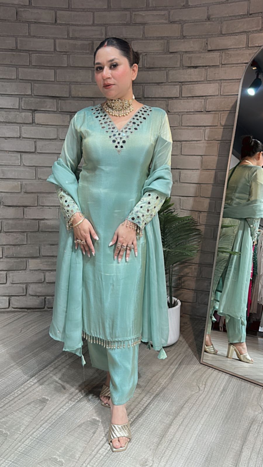 Guru ji Birthday Sea Green Suit