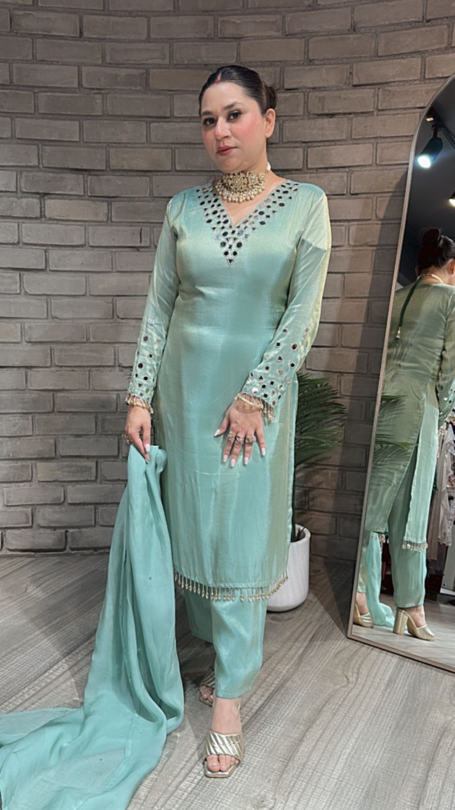 Guru ji Birthday Sea Green Suit