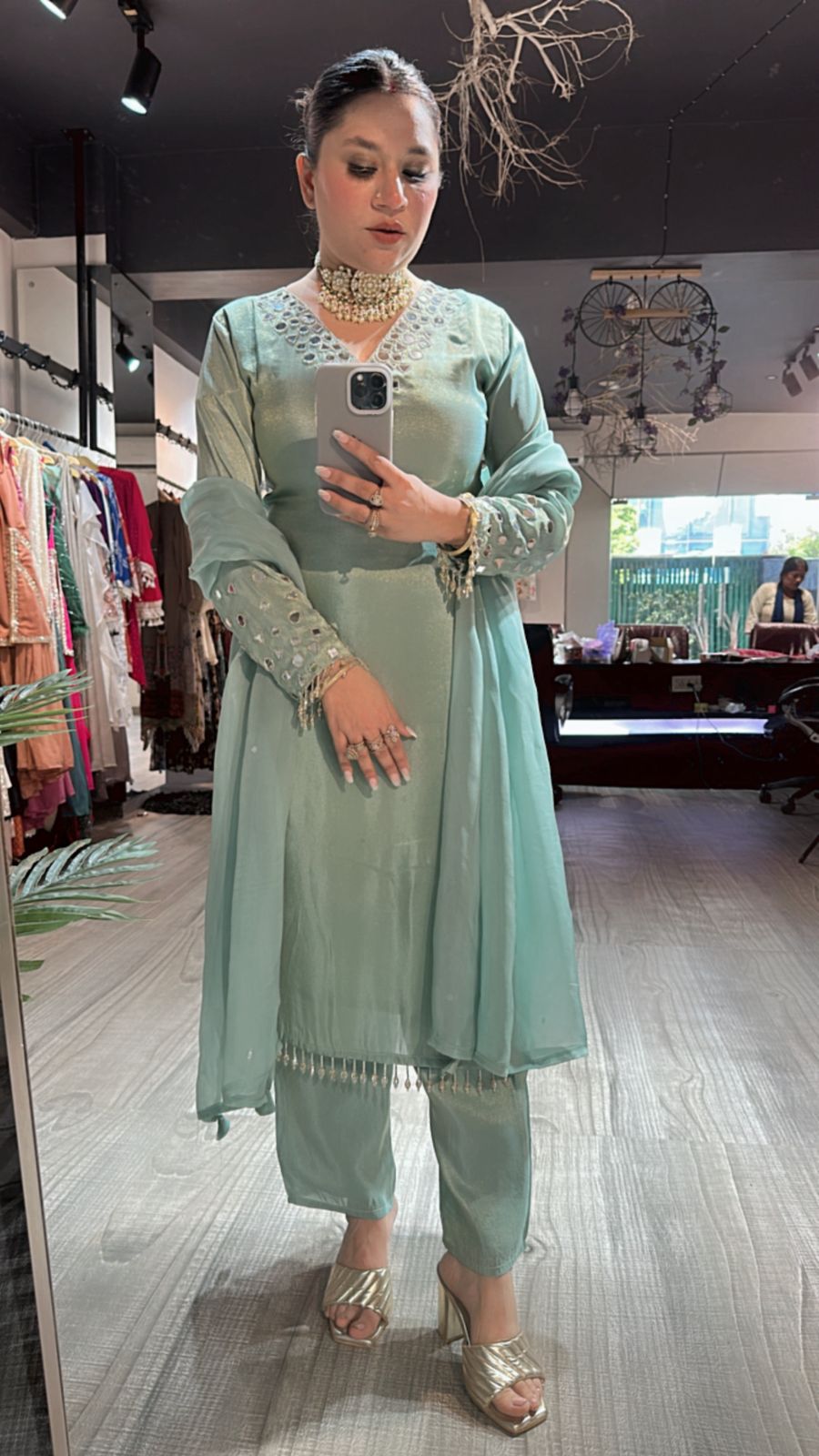Guru ji Birthday Sea Green Suit