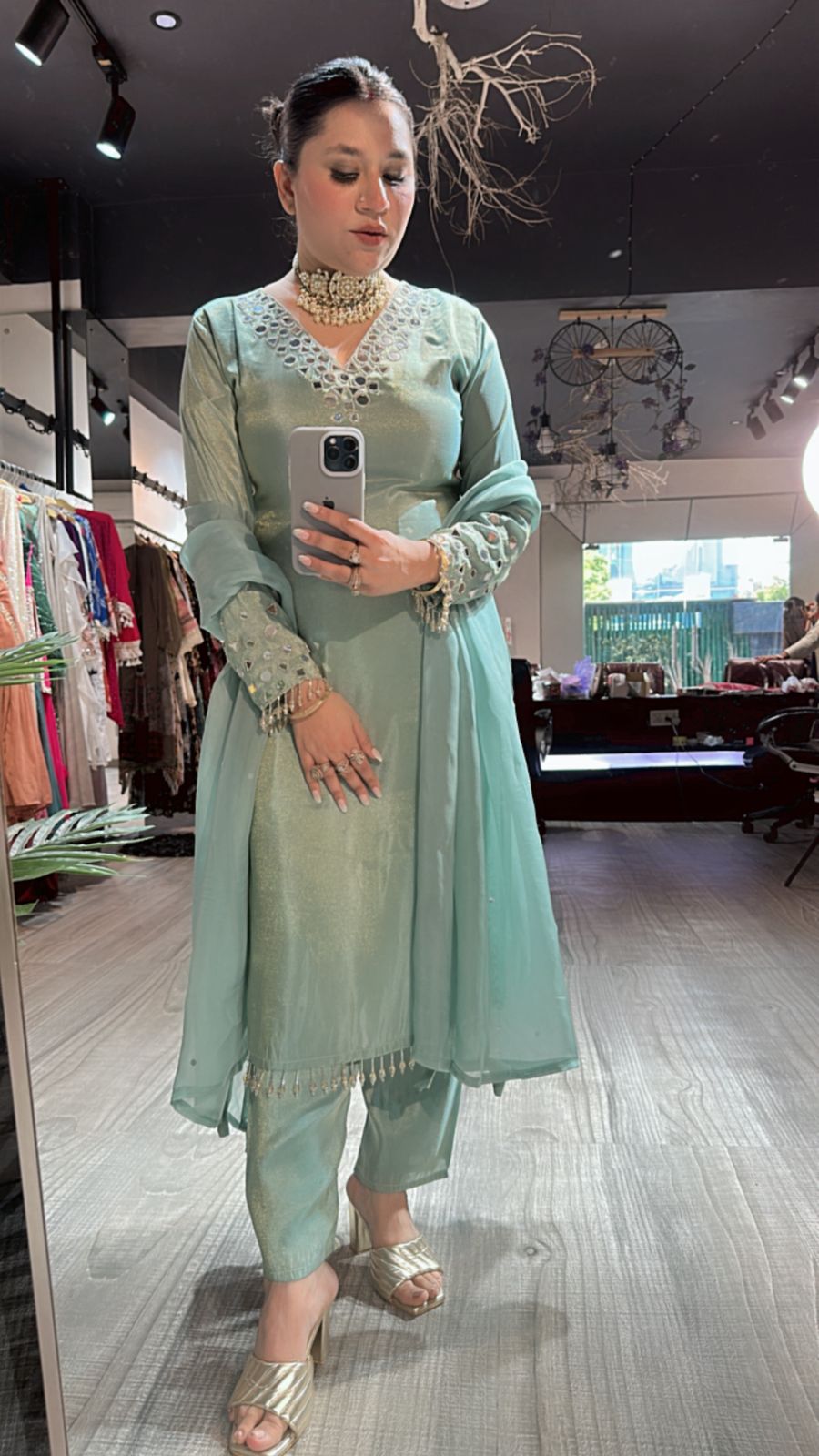 Guru ji Birthday Sea Green Suit