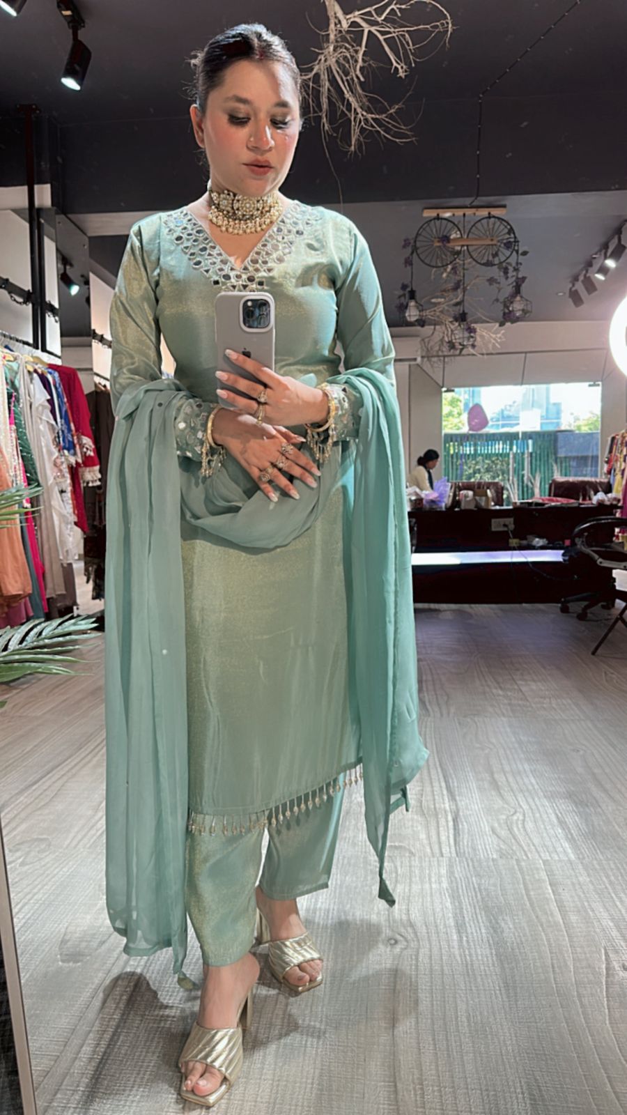 Guru ji Birthday Sea Green Suit