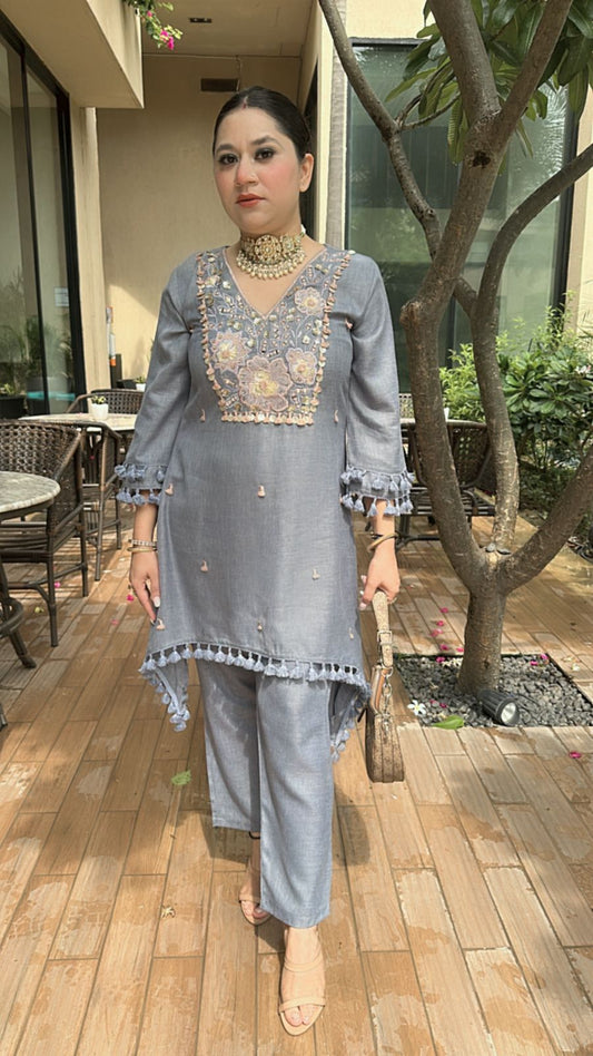 Taj powder Blue Tassel cordset