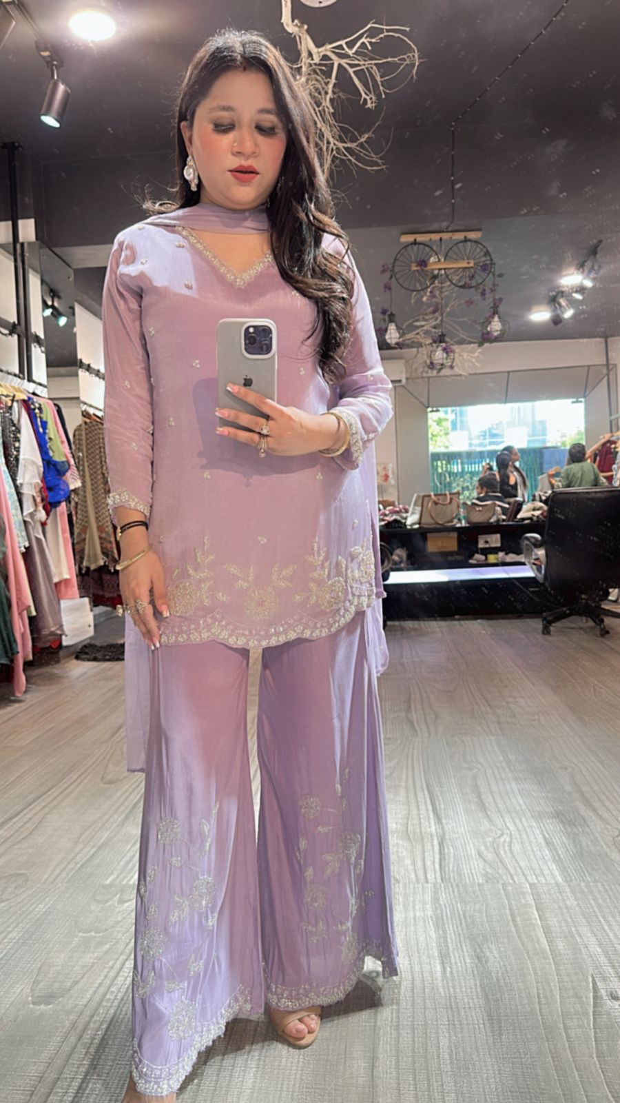 Jalebi Lavander katdana suit
