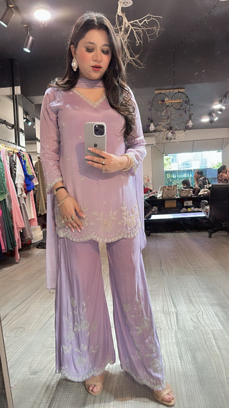 Jalebi Lavander katdana suit