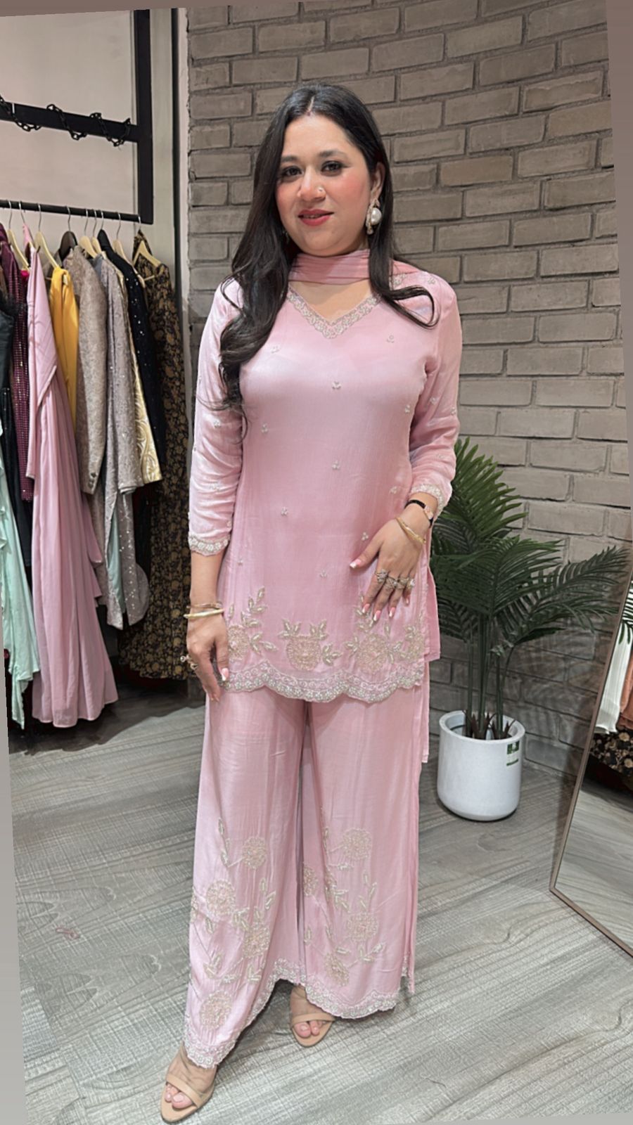 Jalebi Baby Pink katdana suit