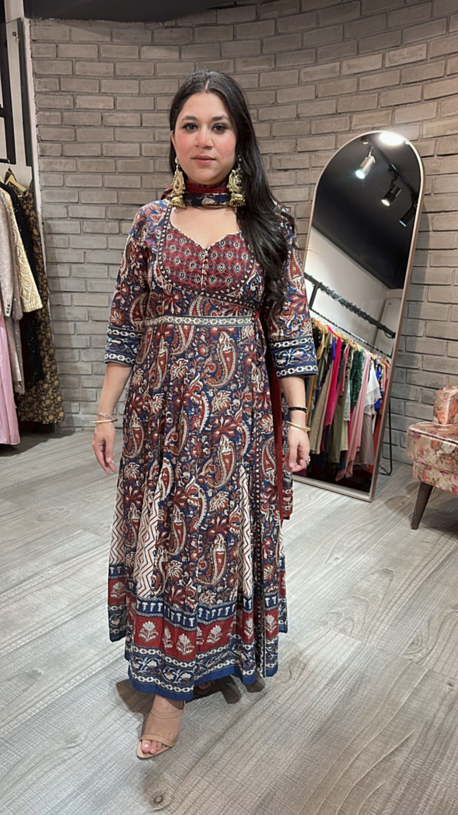 Udaipur Mahroon Digital Anarkali