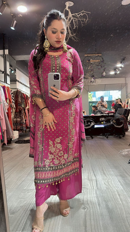 Dildar Raddish pink Digital suit