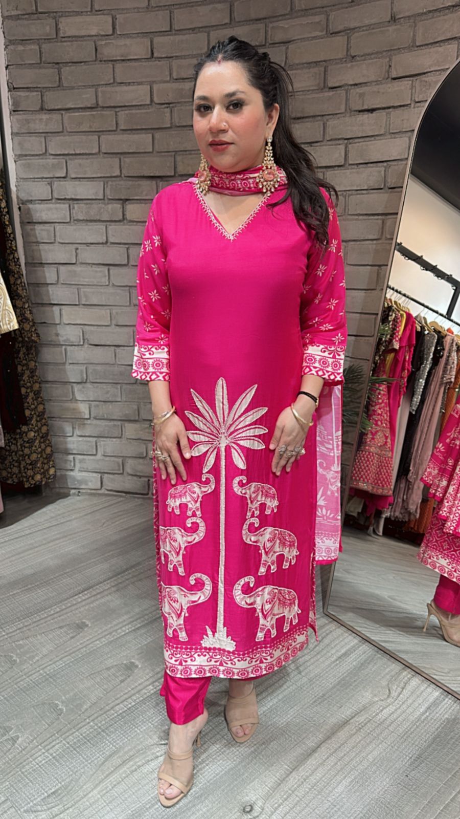 Zia Fuchsia Digital Pearl work suit
