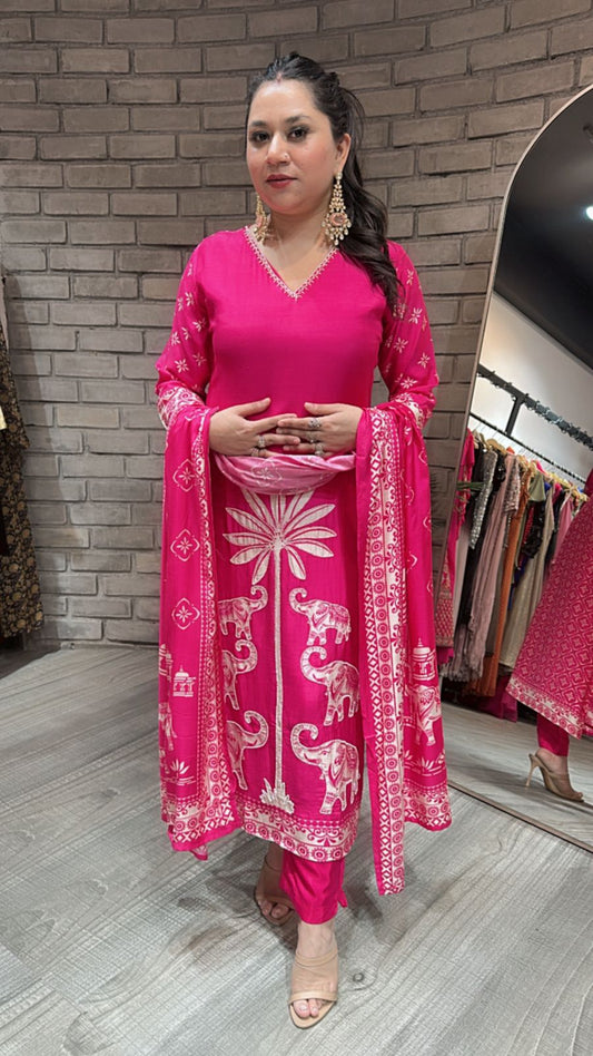 Zia Fuchsia Digital Pearl work suit