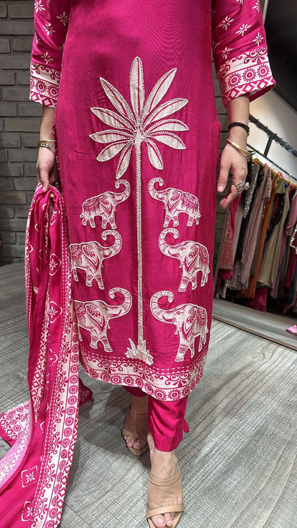Zia Fuchsia Digital Pearl work suit