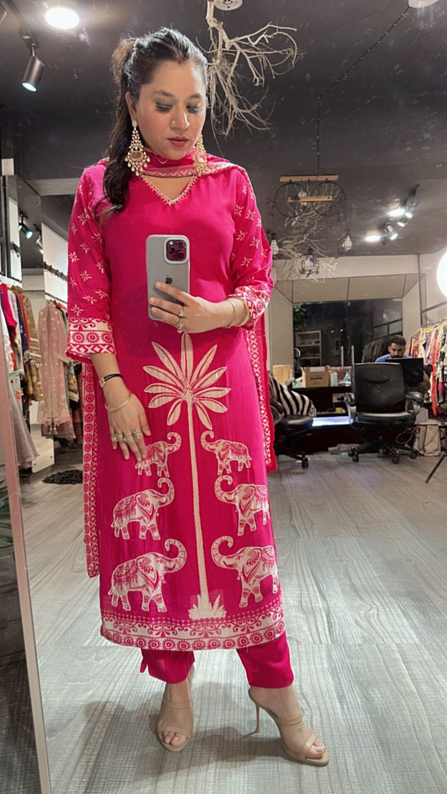 Zia Fuchsia Digital Pearl work suit