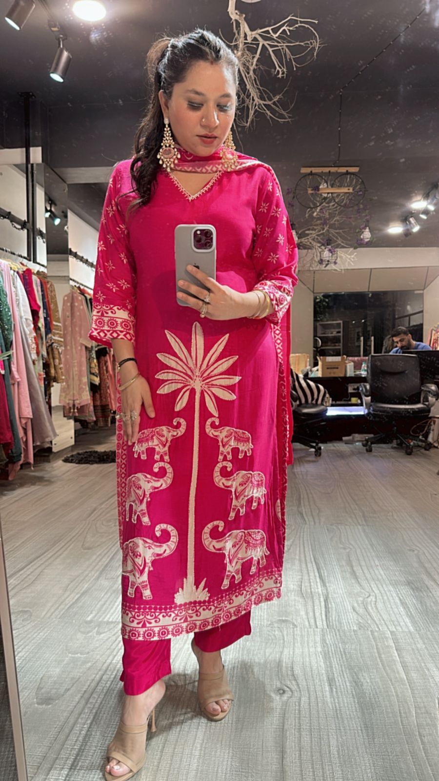 Zia Fuchsia Digital Pearl work suit