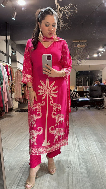 Zia Fuchsia Digital Pearl work suit
