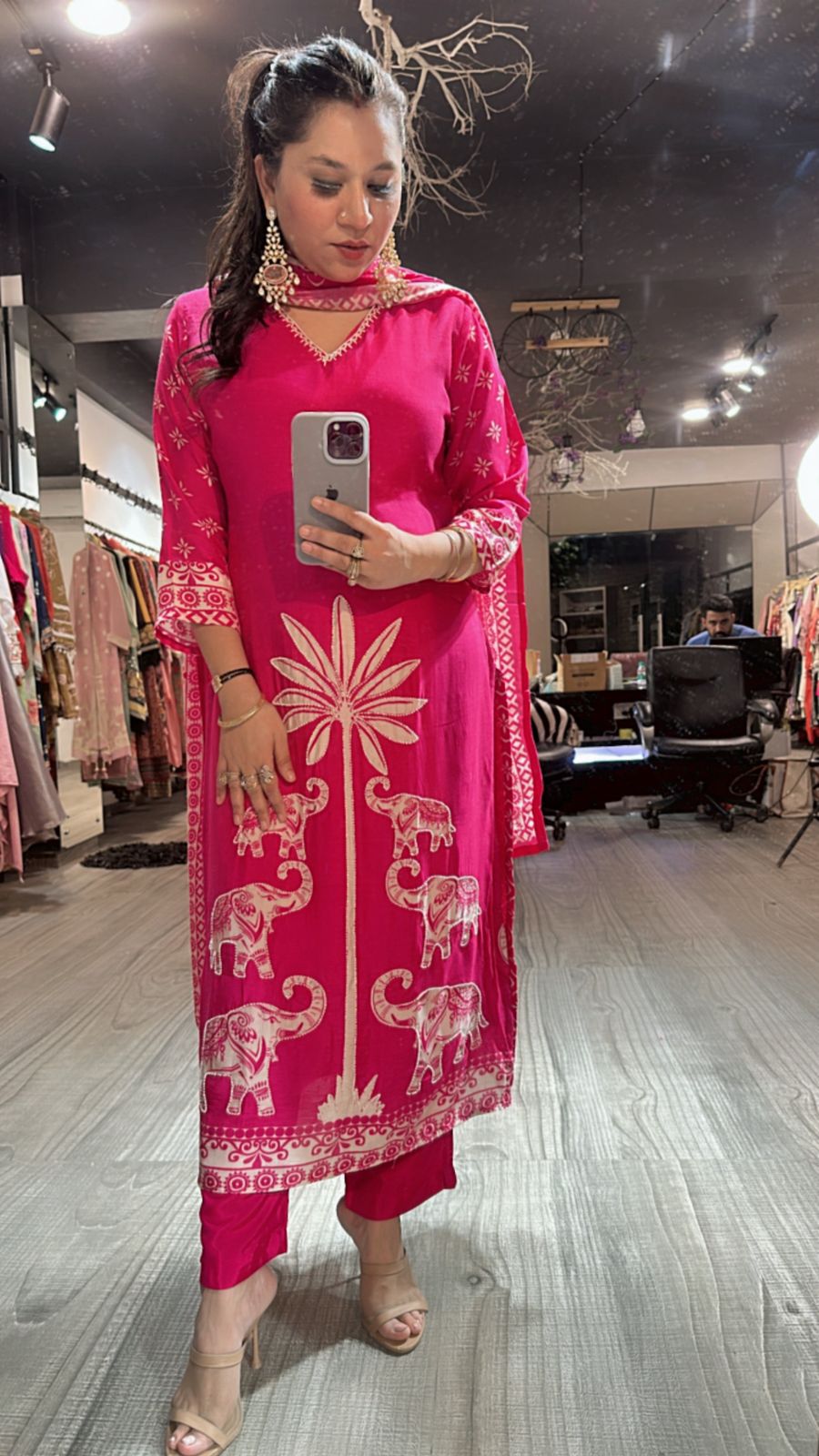 Zia Fuchsia Digital Pearl work suit