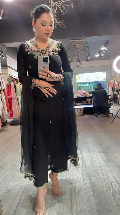 Noorani Black Designer suit