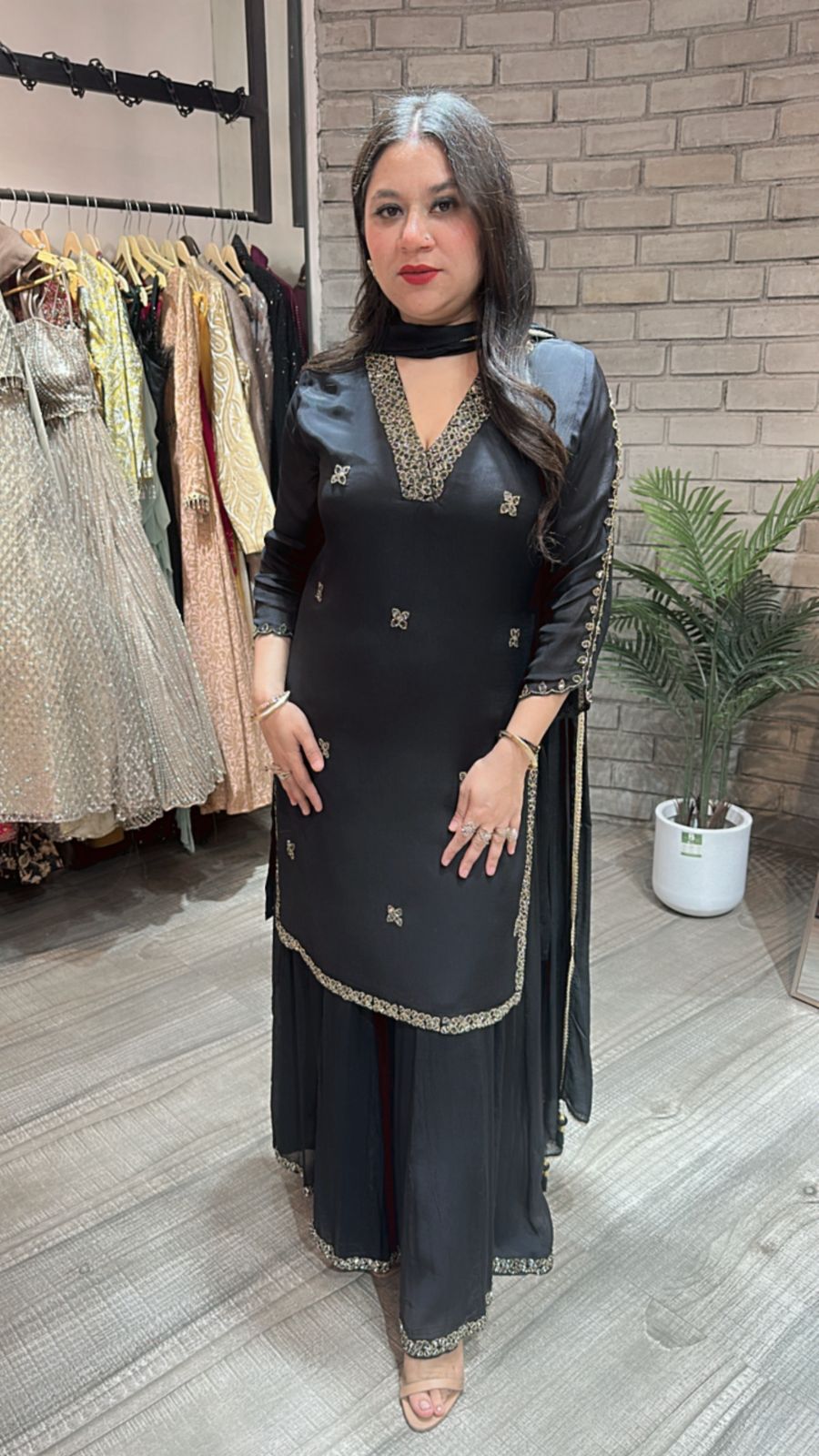 Gulab Jamun Black Katdana suit