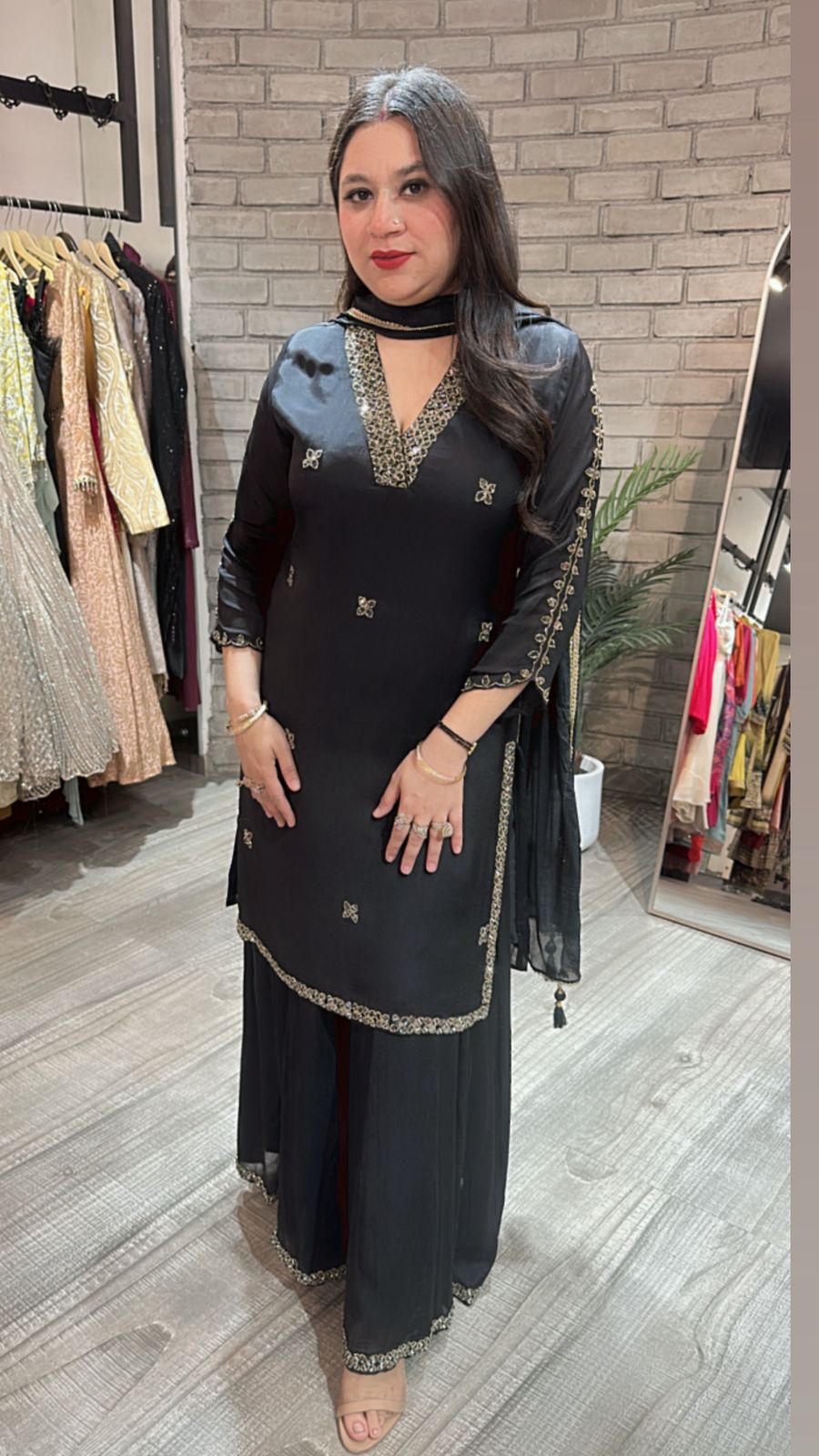 Gulab Jamun Black Katdana suit
