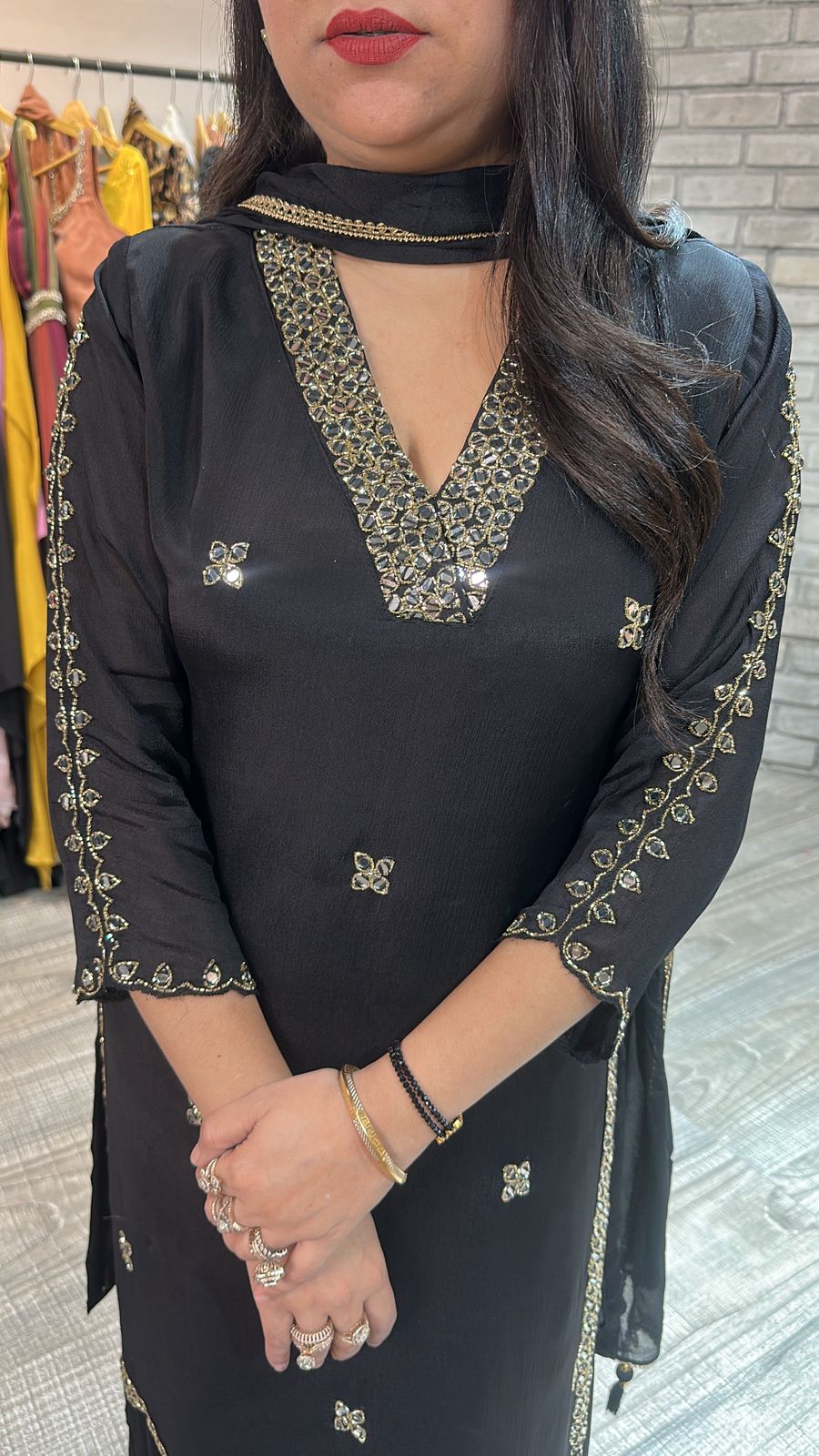Gulab Jamun Black Katdana suit