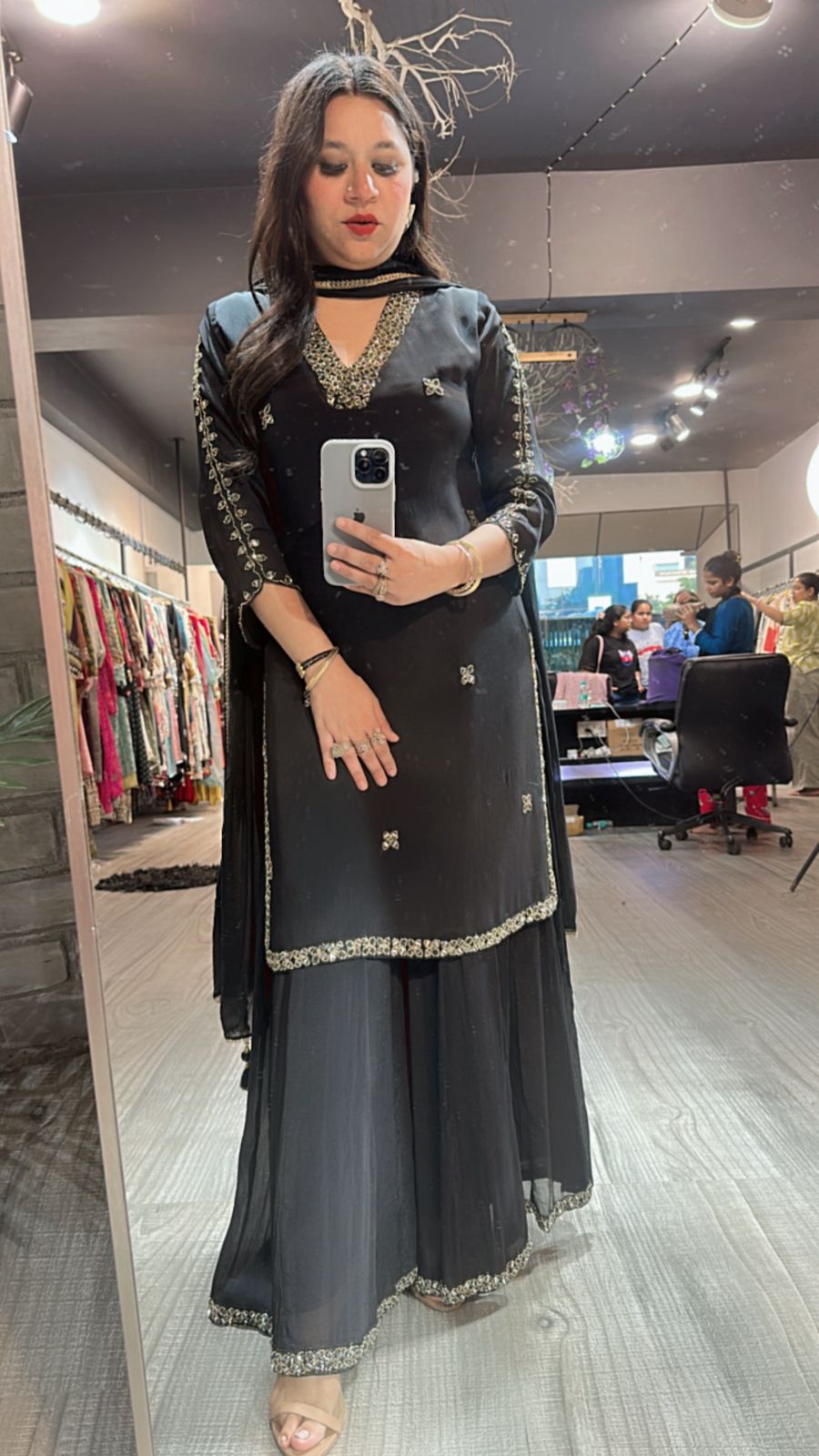 Gulab Jamun Black Katdana suit